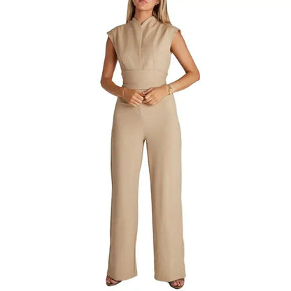 Celeste | Women Elegant Wide Leg Jumpsuit Sleeveless V-Neck Chic 8