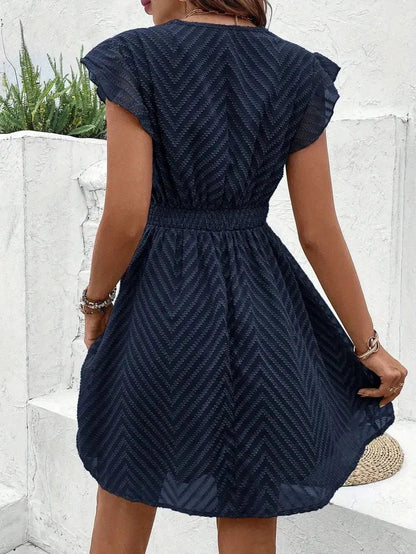 Charlotte™ | Womens Wedding Guest Chiffon Sweetheart Sleeveless A-Line Flowing Mini Dress 6