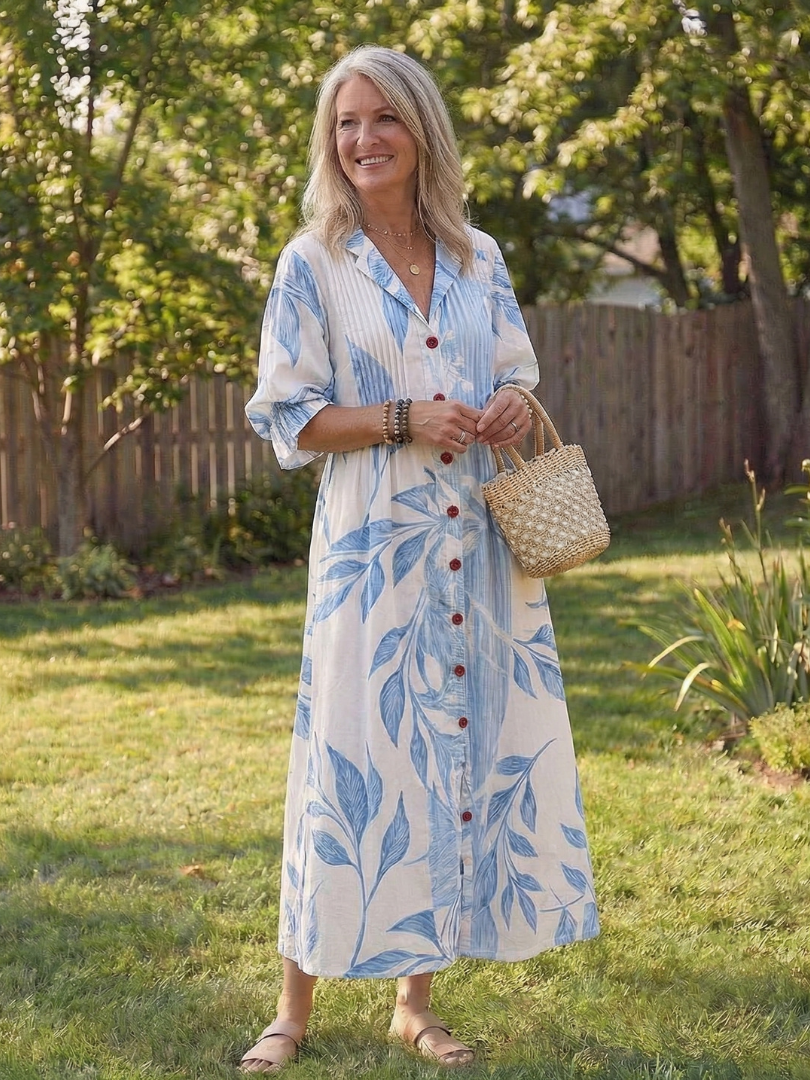 Cleo | Womens Summer Holiday Chiffon Collared Maxi Dress 5