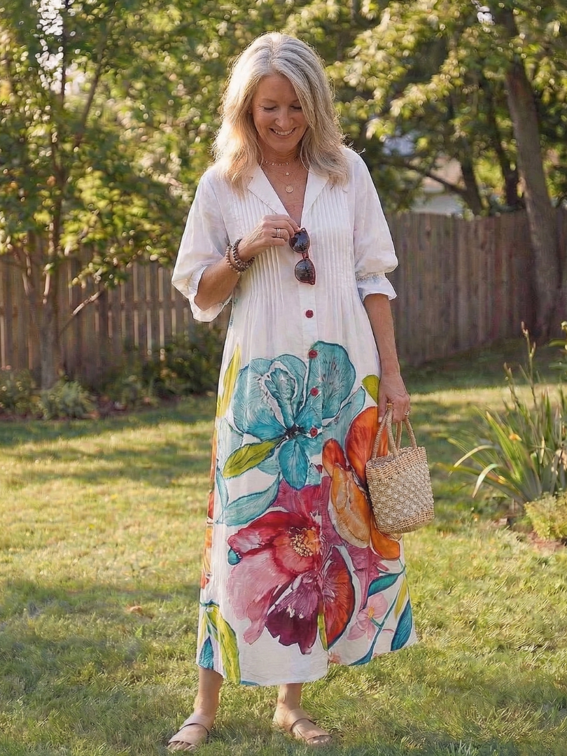 Cleo | Womens Summer Holiday Chiffon Collared Maxi Dress 7