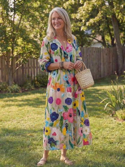 Cleo | Womens Summer Holiday Chiffon Collared Maxi Dress 9