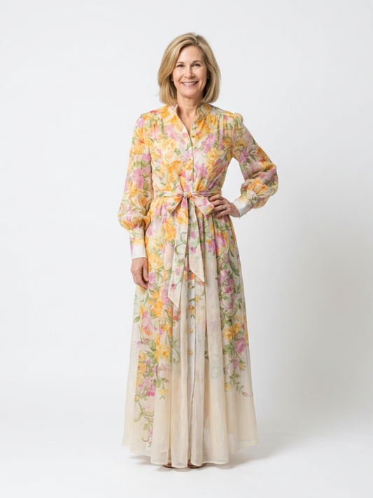 Cressida | Womens Cocktail Party Chiffon Ruffle Hem Maxi Dress 1