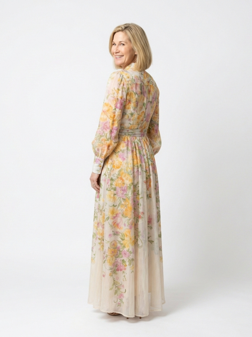 Cressida | Womens Cocktail Party Chiffon Ruffle Hem Maxi Dress 2