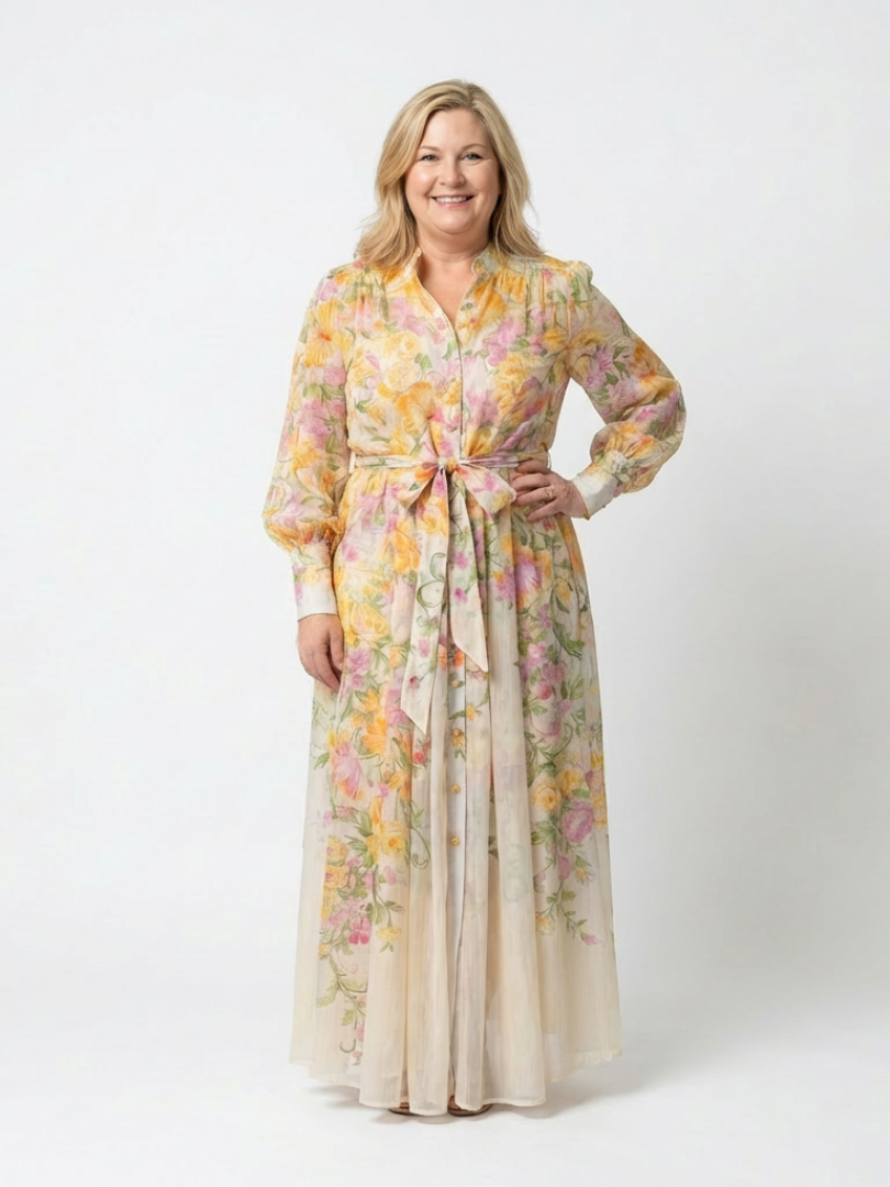 Cressida | Womens Cocktail Party Chiffon Ruffle Hem Maxi Dress 4