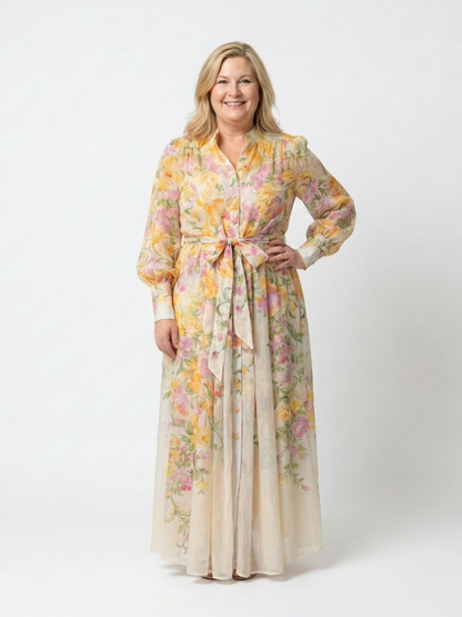 Cressida | Womens Cocktail Party Chiffon Ruffle Hem Maxi Dress 4