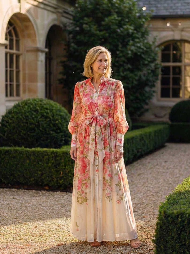 Cressida | Womens Cocktail Party Chiffon Ruffle Hem Maxi Dress 7