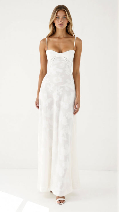 Donna | Womens Wedding Guest Satin Bustier Sleeveless Fitted Structured Maxi Dress 4