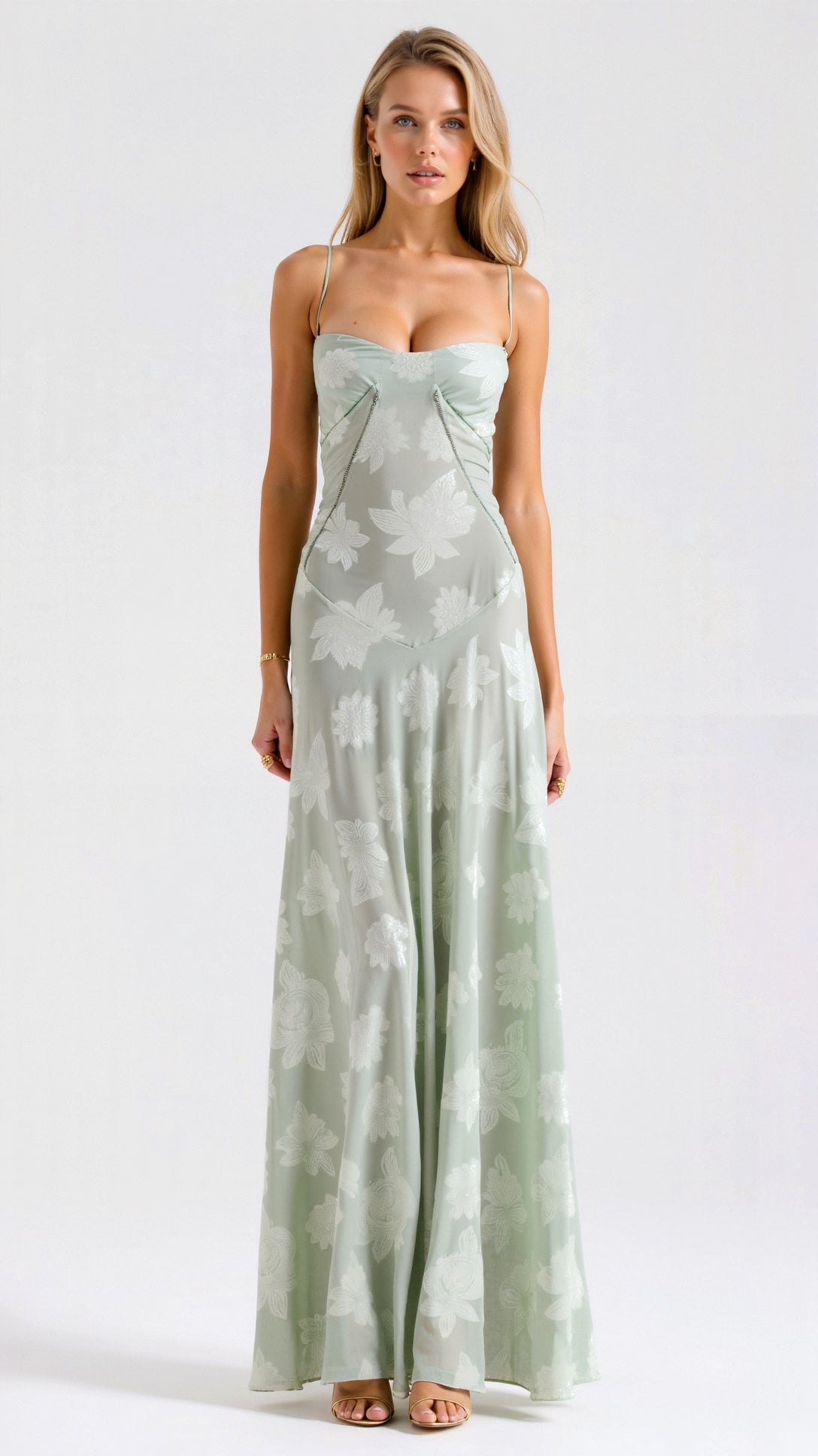 Donna | Womens Wedding Guest Satin Bustier Sleeveless Fitted Structured Maxi Dress 6
