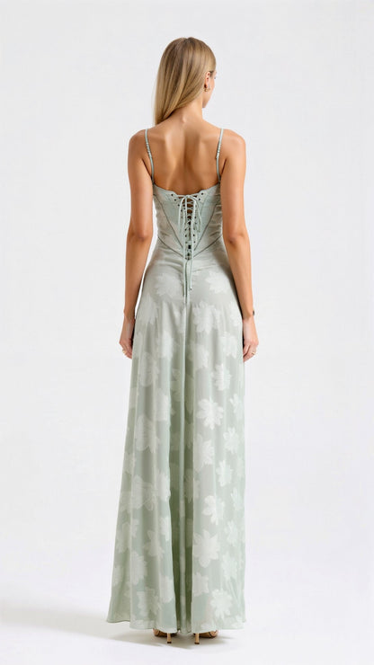 Donna | Womens Wedding Guest Satin Bustier Sleeveless Fitted Structured Maxi Dress 7