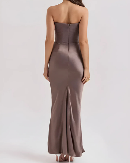Liora | Women Maxi Dress Draped Flowy Sleeveless White Wedding Guest 2