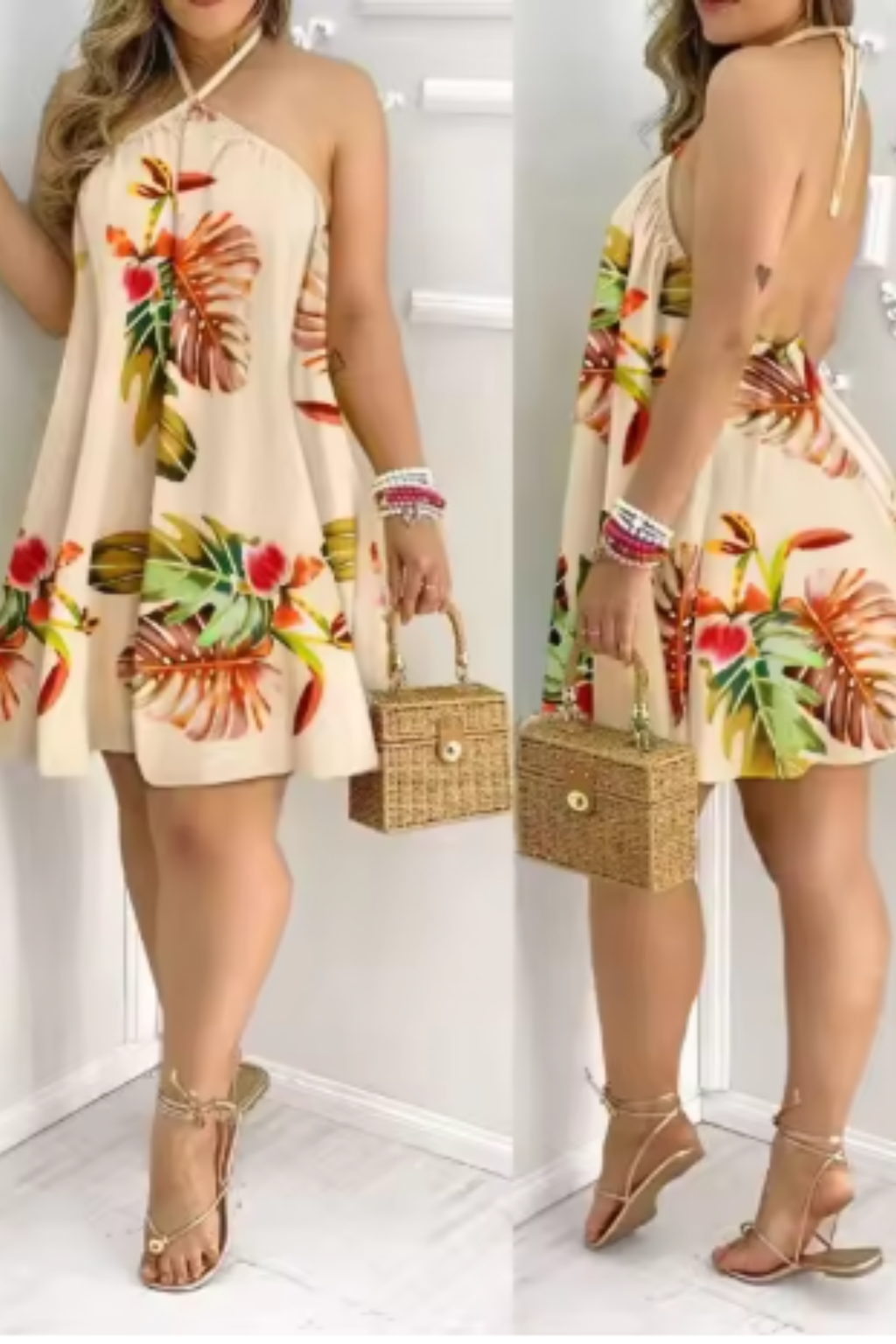 Elara | Women Party Dress Halter Neck Backless Fitted Mini Dress 2