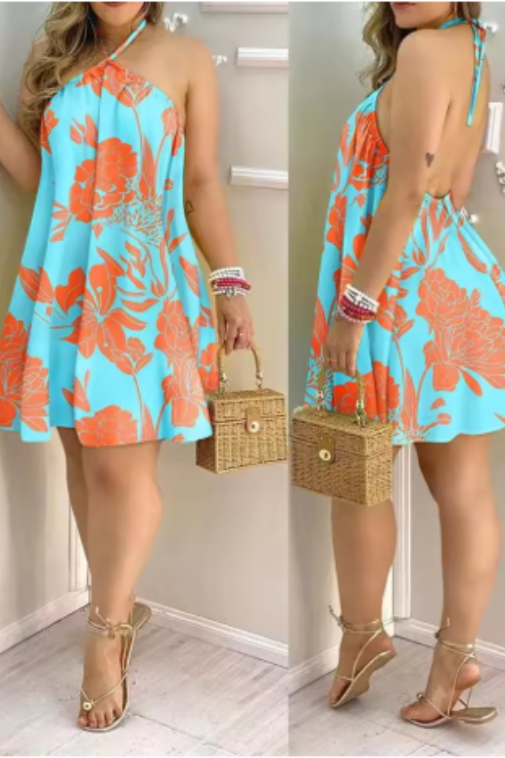 Elara | Women Party Dress Halter Neck Backless Fitted Mini Dress 6