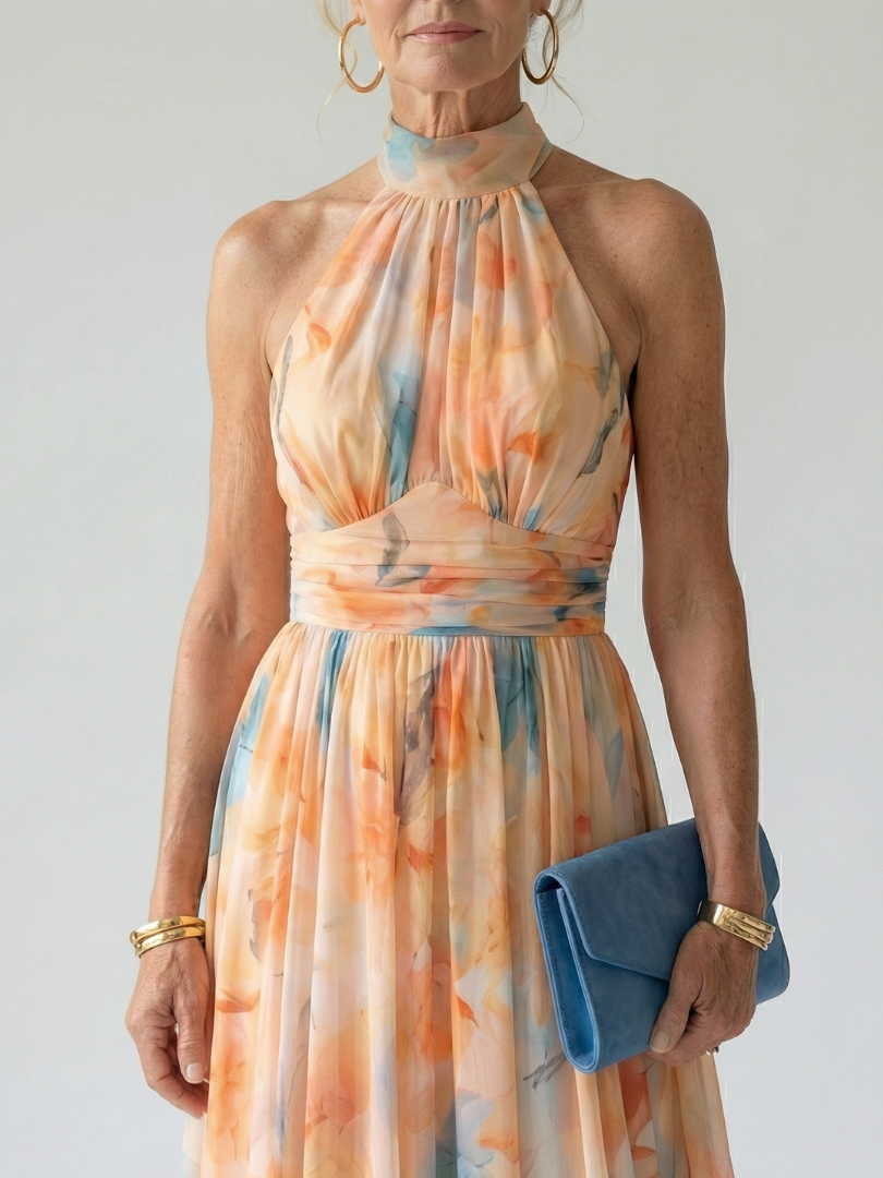Elin | Womens Summer Holiday Lightweight Gathered Midi Dress 2