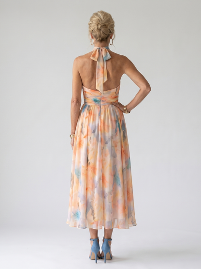 Elin | Womens Summer Holiday Lightweight Gathered Midi Dress 3