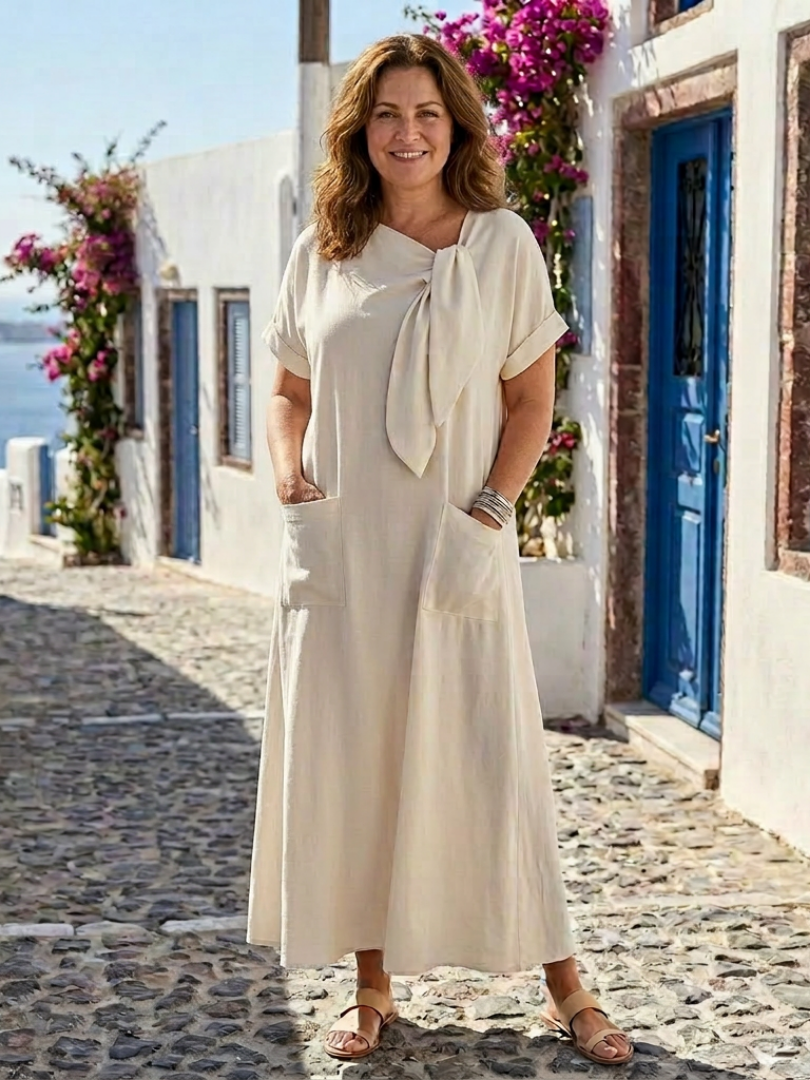 Elowyn | Womens Summer Holiday Lightweight Tie Maxi Dress 1