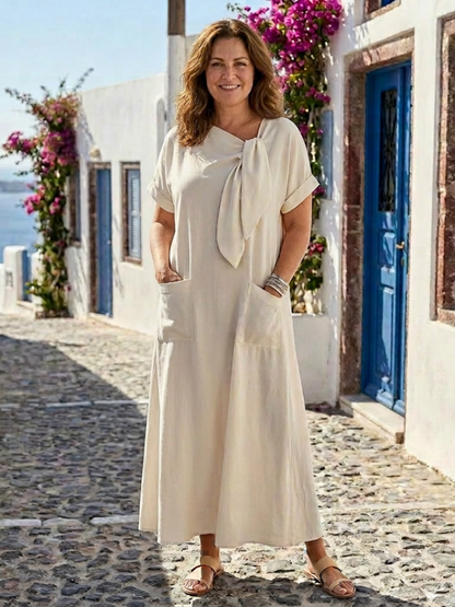 Elowyn | Womens Summer Holiday Lightweight Tie Maxi Dress 1
