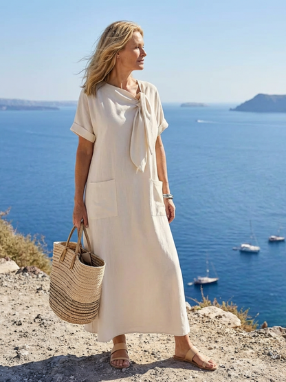 Elowyn | Womens Summer Holiday Lightweight Tie Maxi Dress 3