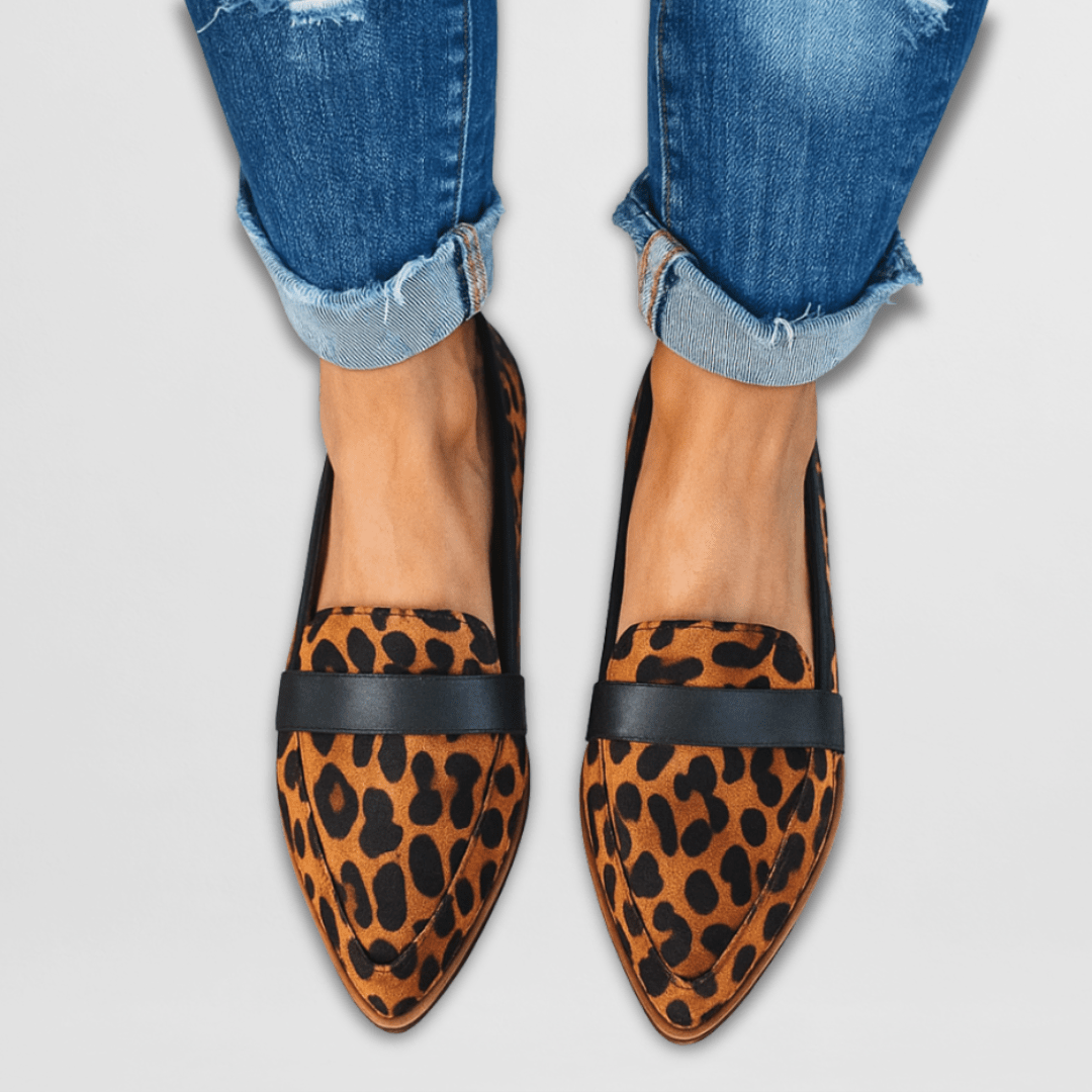 Emily | Women Leopard Print Loafers Slip On Flat Comfortable Casual Loafers 4