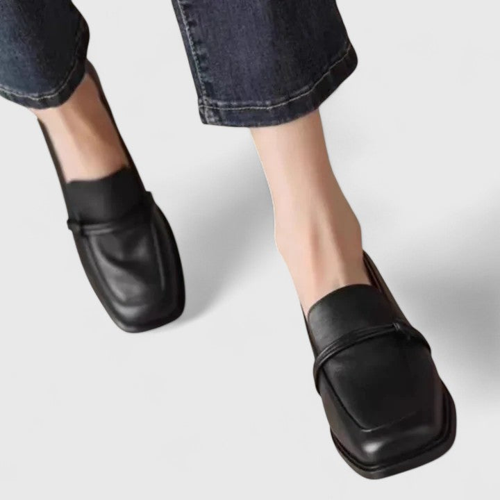 Emma | Women Black Loafers Slip On Classic Comfortable Casual Footwear 1
