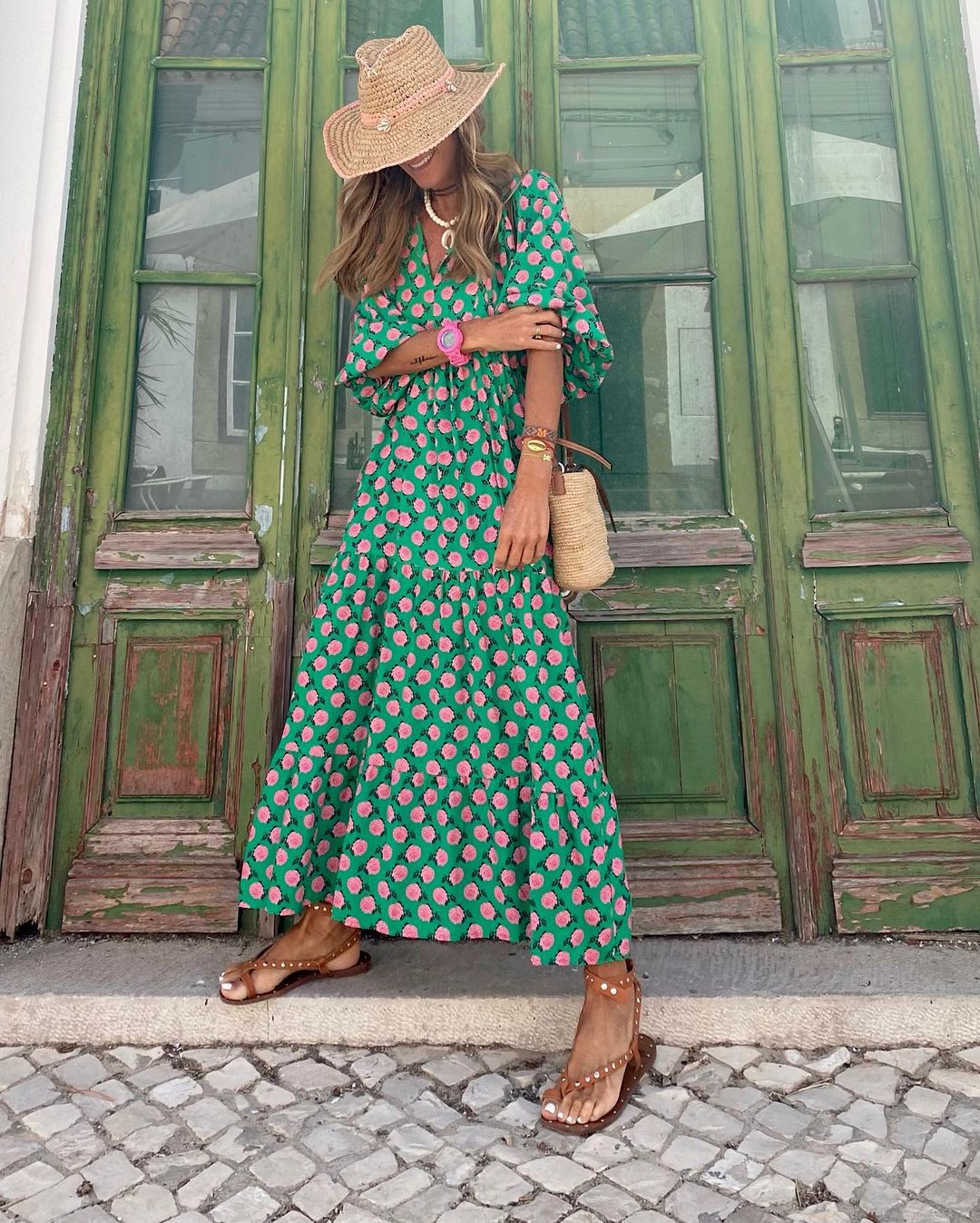 Festival Boho V-Neck Unique Pattern Maxi Dress | Iwa 3
