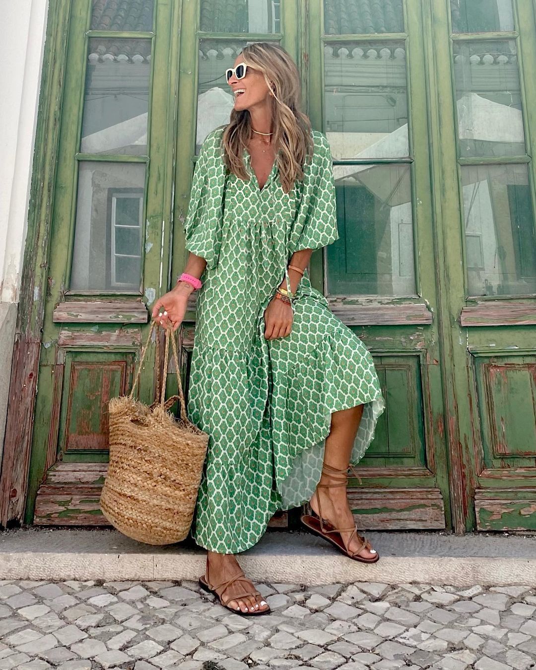 Festival Boho V-Neck Unique Pattern Maxi Dress | Iwa 5