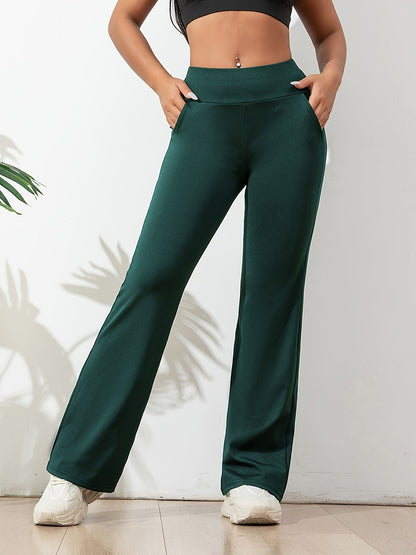 Freya | Women Elastic Waist Flared Casual Fit Cotton Everyday Pants 2