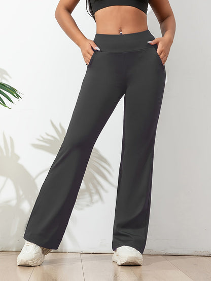 Freya | Women Elastic Waist Flared Casual Fit Cotton Everyday Pants 3