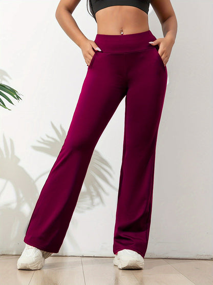 Freya | Women Elastic Waist Flared Casual Fit Cotton Everyday Pants 6