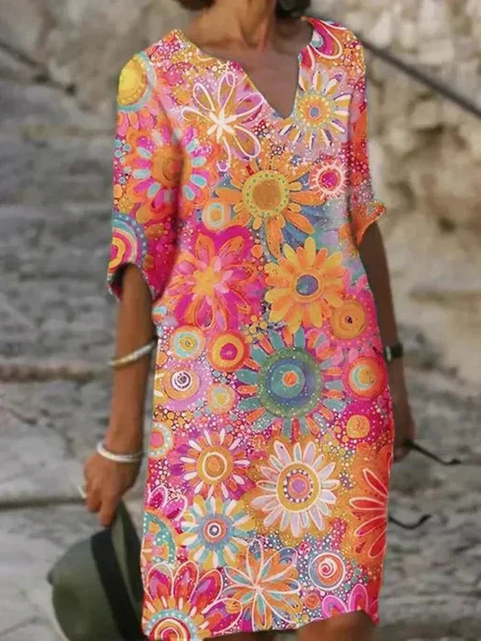 Garden Party Floral Midi Dress with Flowy Silhouette | Nira 2