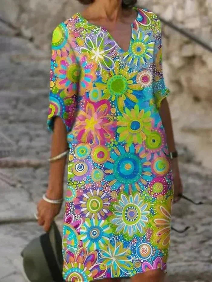 Garden Party Floral Midi Dress with Flowy Silhouette | Nira 3