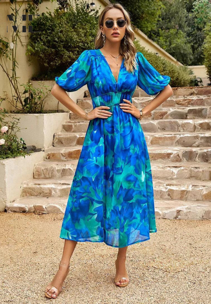 Garden Party Floral V-Neck Midi Dress | Zara 4