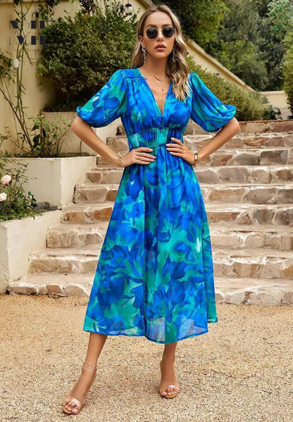 Garden Party Floral V-Neck Midi Dress | Zara 4