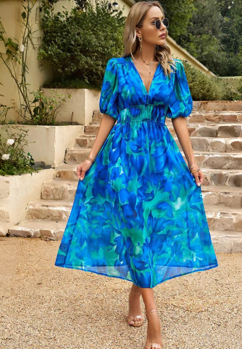 Garden Party Floral V-Neck Midi Dress | Zara 5