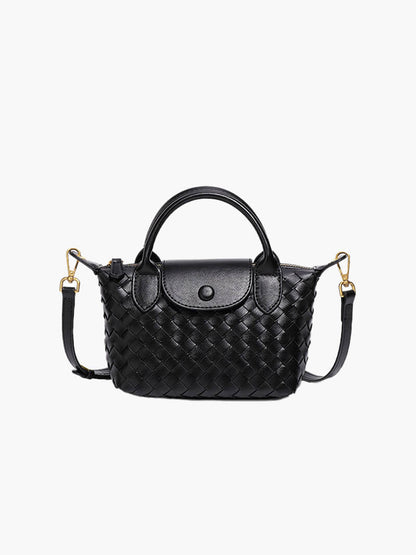 Gemma | Women's Casual Compact Braided Vegan Leather Mini Shoulder Bag 0