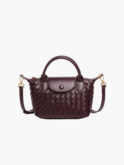 Gemma | Women's Casual Compact Braided Vegan Leather Mini Shoulder Bag 4