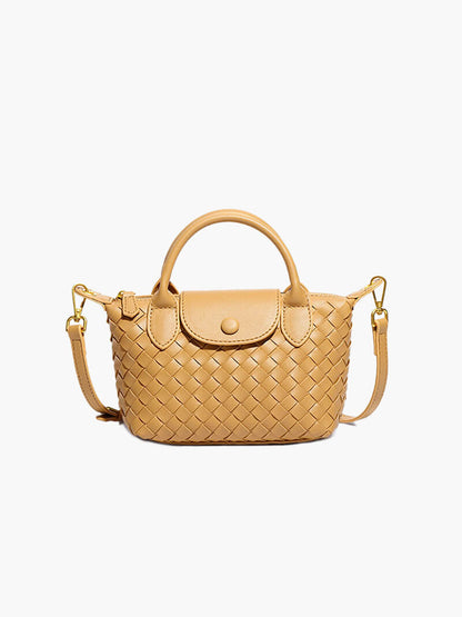 Gemma | Women's Casual Compact Braided Vegan Leather Mini Shoulder Bag 9