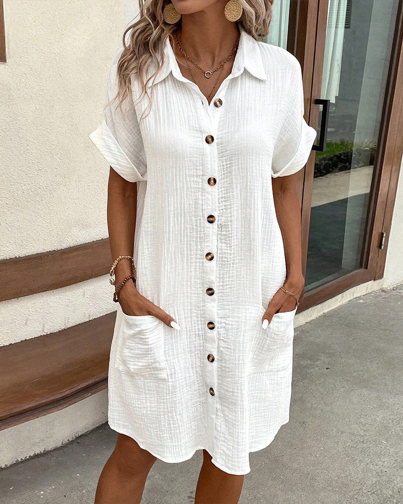 Genevieve | Womens Summer Holiday Chiffon Cowl Neck Sleeveless A-Line Ruffle Hem Mini Dress 1