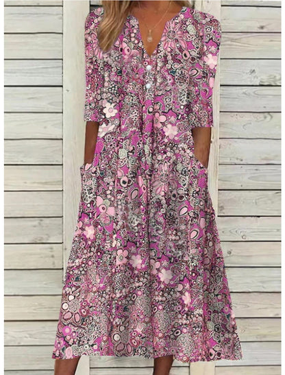Genevieve | Womens Summer Holiday Chiffon V-Neck Sleeveless A-Line Mini Dress 3