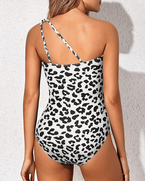 Grace | Womens Elegant Asymmetrical One-Shoulder Figure-Sculpting Tummy Control One-Piece Swimsuit 3