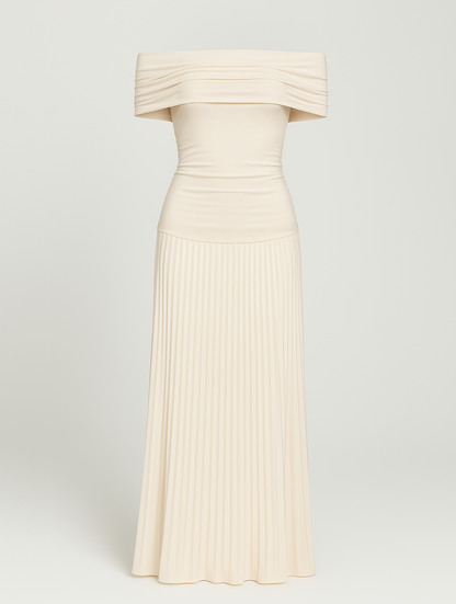 Isabel | Womens Wedding Guest Satin Cowl Neck Sleeveless Fitted Pleated Maxi Dress 4
