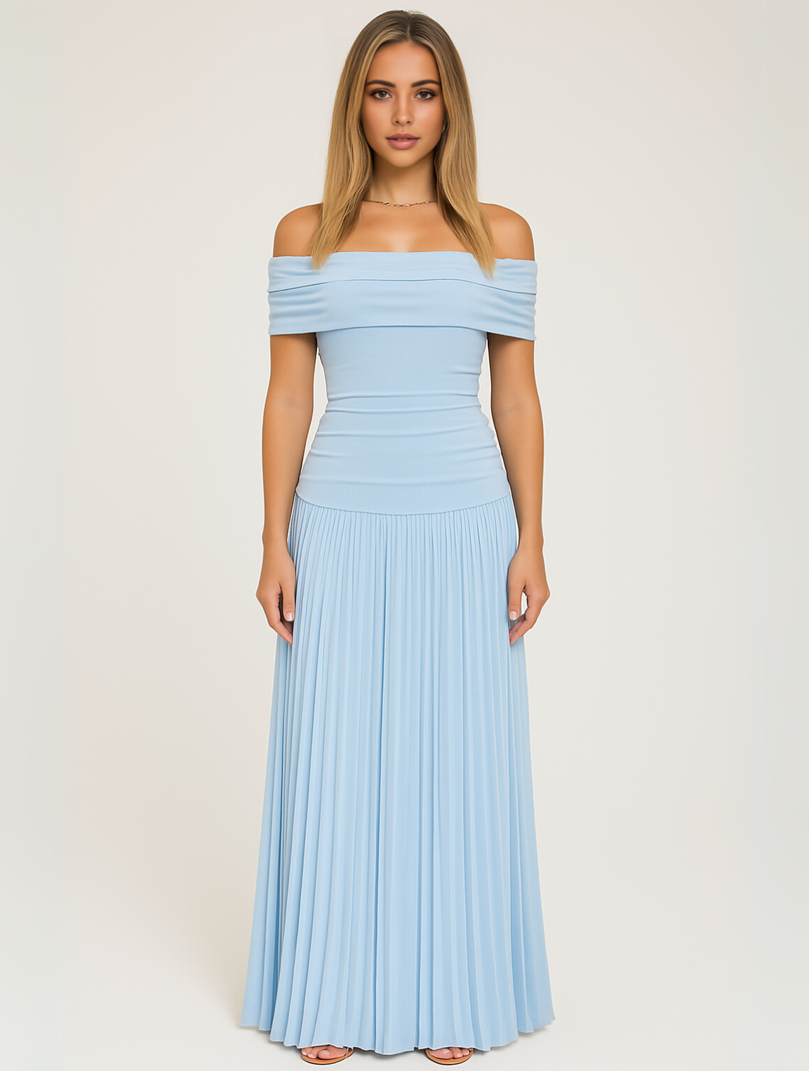 Isabel | Womens Wedding Guest Satin Cowl Neck Sleeveless Fitted Pleated Maxi Dress 5