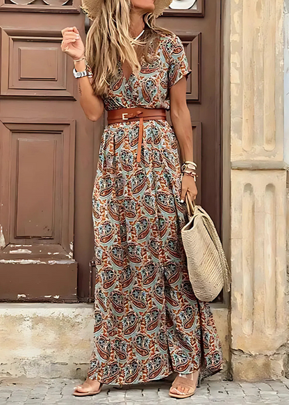 Justine™ | Womens Wedding Guest Chiffon Cowl Neck Sleeveless Empire Waist Maxi Dress 5