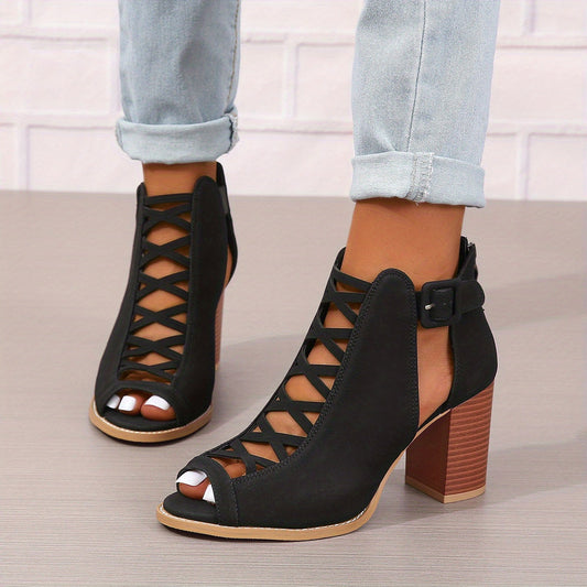 Katia | Women Ankle Boots Lace Up Chunky Heel Elegant Casual Boots 1