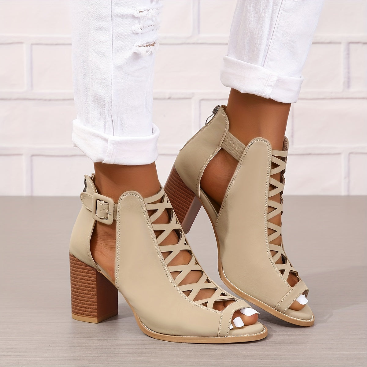 Katia | Women Ankle Boots Lace Up Chunky Heel Elegant Casual Boots 4