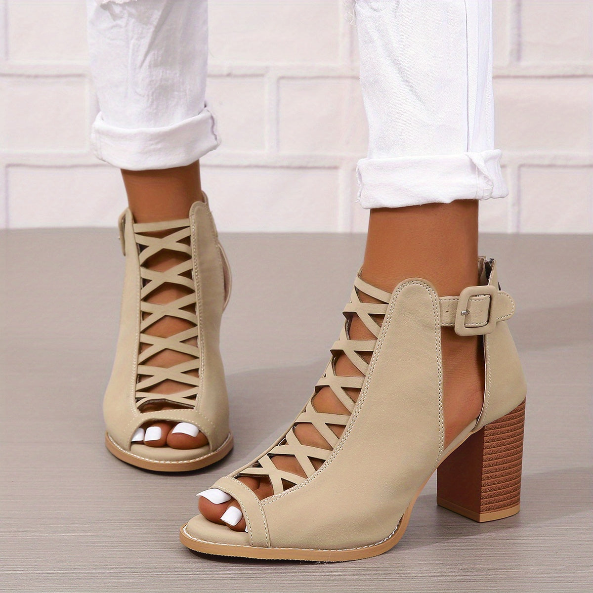Katia | Women Ankle Boots Lace Up Chunky Heel Elegant Casual Boots 5