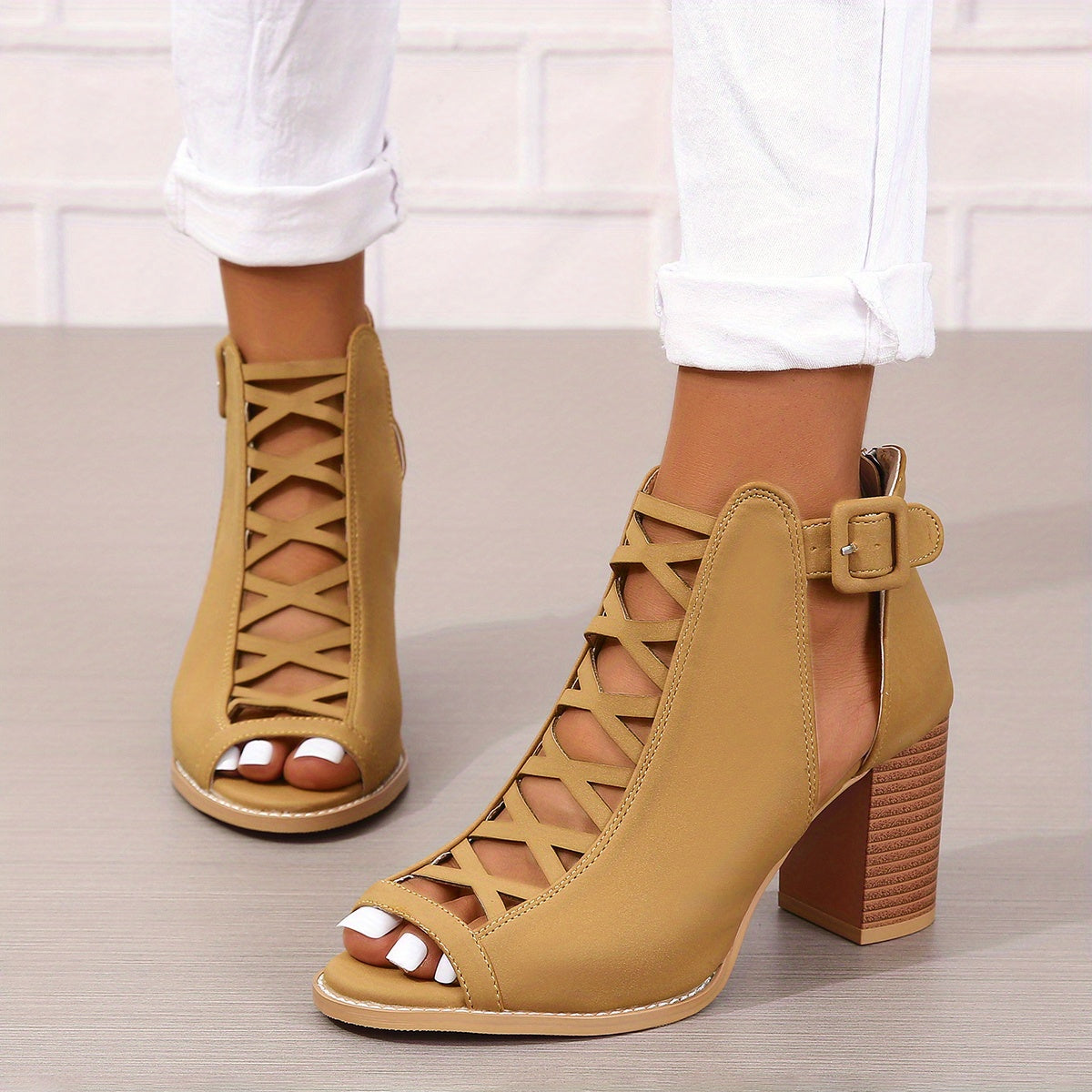 Katia | Women Ankle Boots Lace Up Chunky Heel Elegant Casual Boots 7