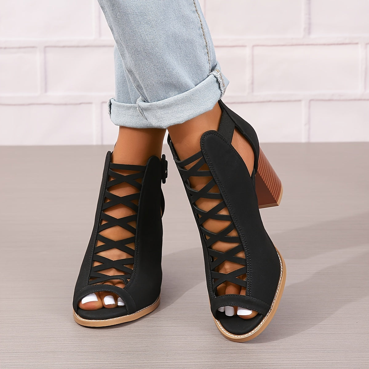 Katia | Women Ankle Boots Lace Up Chunky Heel Elegant Casual Boots 8