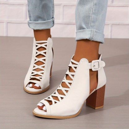 Katia | Women Ankle Boots Lace Up Chunky Heel Elegant Casual Boots 9