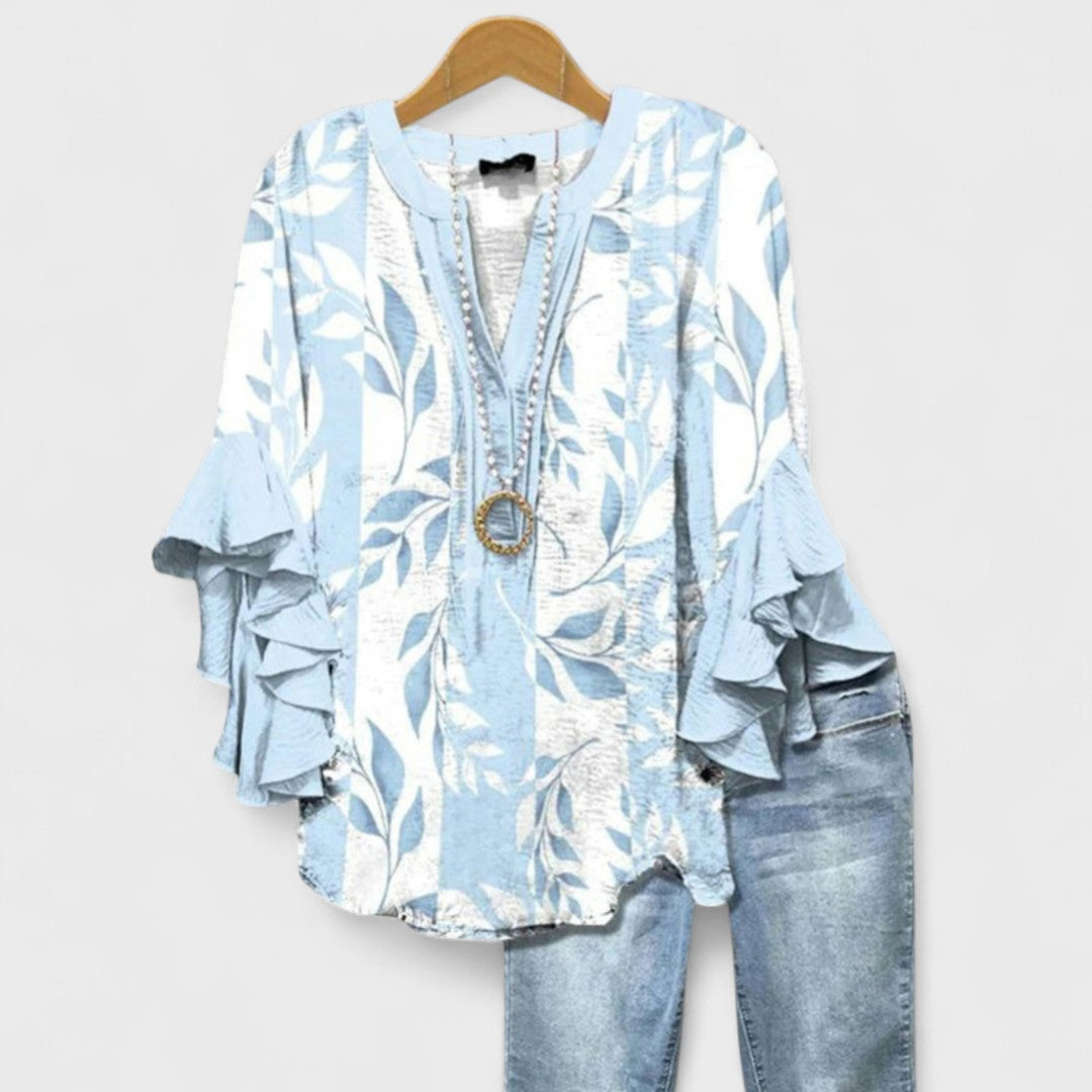 Kay | Womens Casual Relaxed Fit Short Sleeve Lightweight Blouse 2
