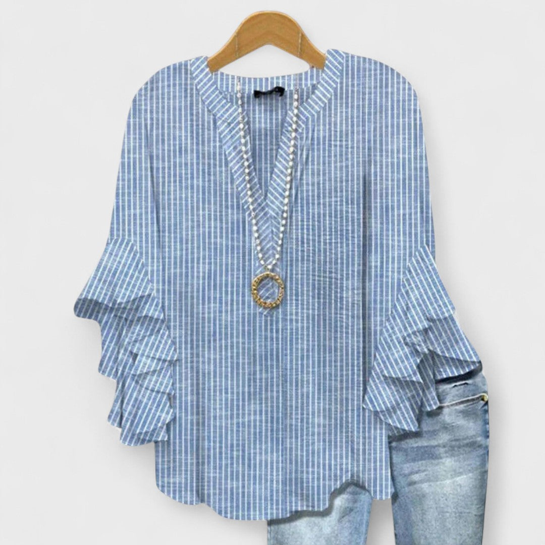 Kay | Womens Casual Relaxed Fit Short Sleeve Lightweight Blouse 3